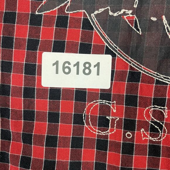 G-Star Raw Shirt Mens Large Red Plaid Long Sleeve Snap Up‎ Graphic Print - Picture 13 of 13